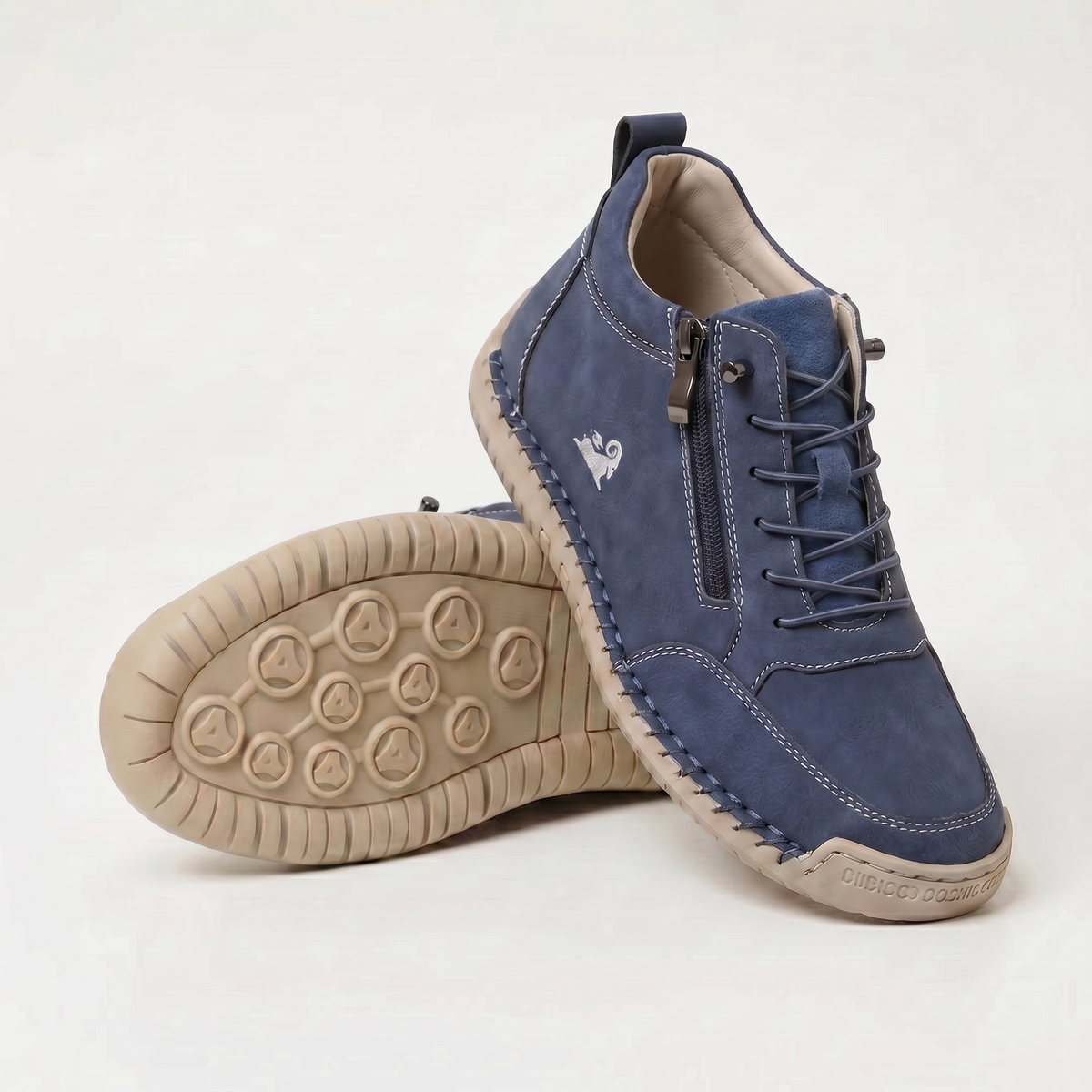 Mila - bekväma stödsneakers med dragkedja - Vit