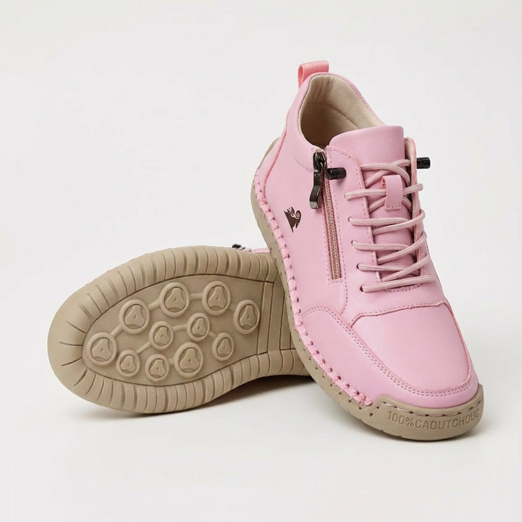 Mila - bekväma stödsneakers med dragkedja - Vit