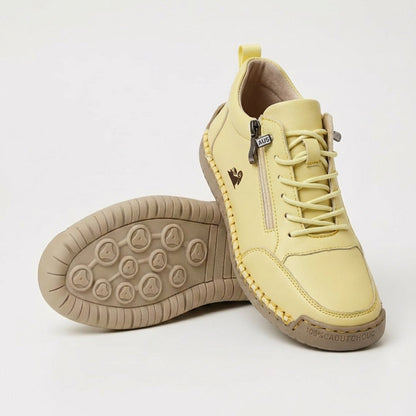 Mila - bekväma stödsneakers med dragkedja - Vit