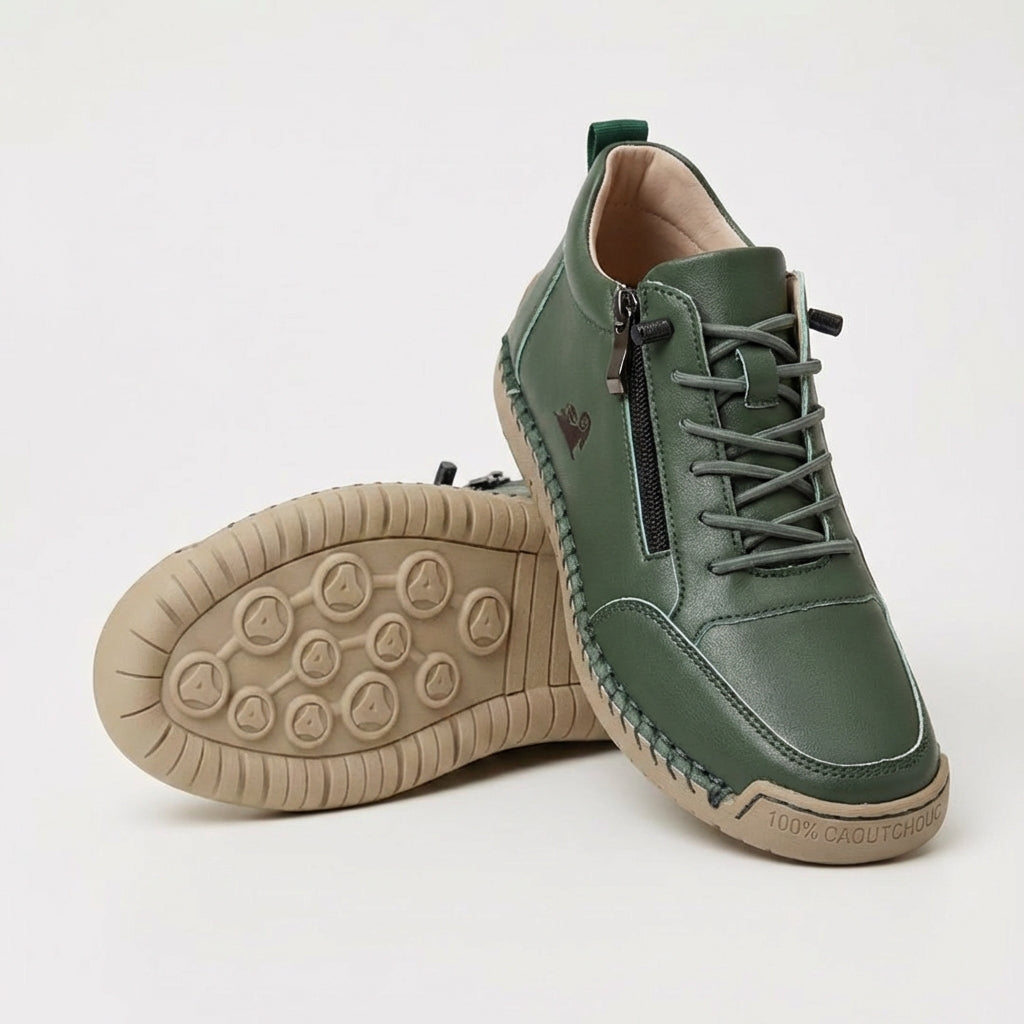 Mila - bekväma stödsneakers med dragkedja - Vit