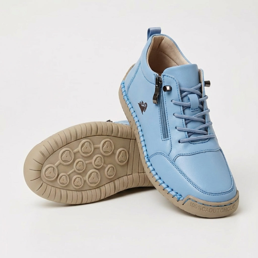 Mila - bekväma stödsneakers med dragkedja - Vit