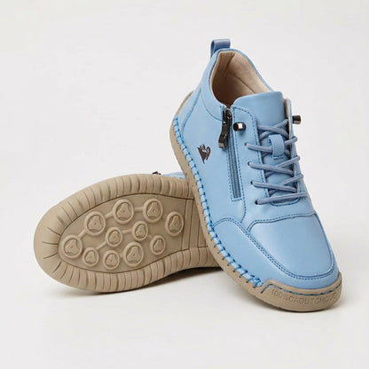 Mila - bekväma stödsneakers med dragkedja - Vit