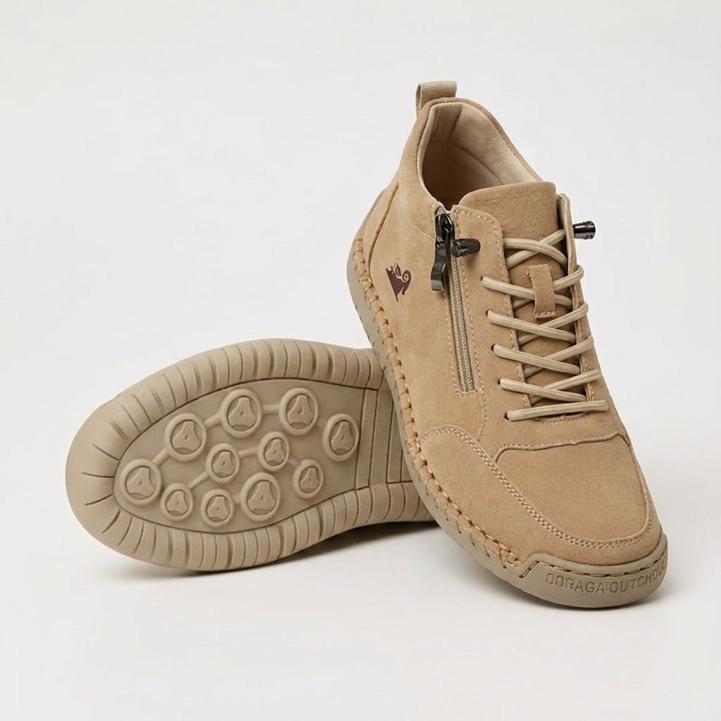 Mila - bekväma stödsneakers med dragkedja - Vit